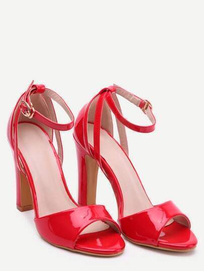 red ankle sandals