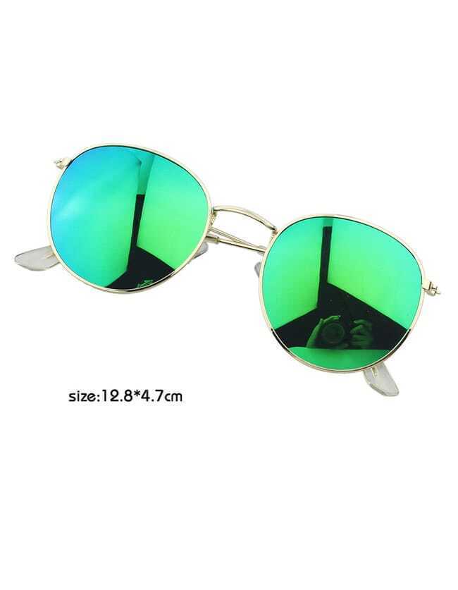 Green Round Oversized Sunglasses SheIn(Sheinside)
