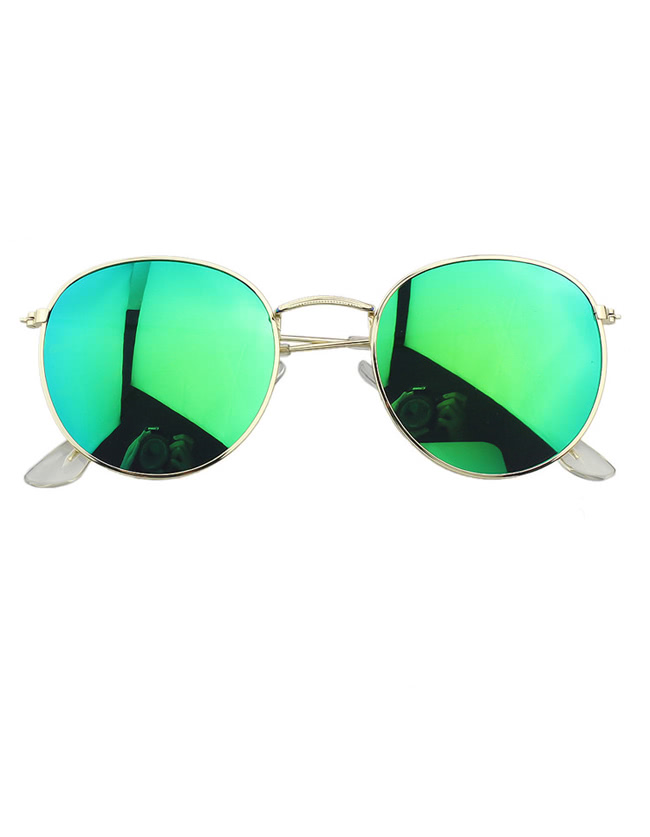 Green Round Oversized Sunglasses SheIn(Sheinside)
