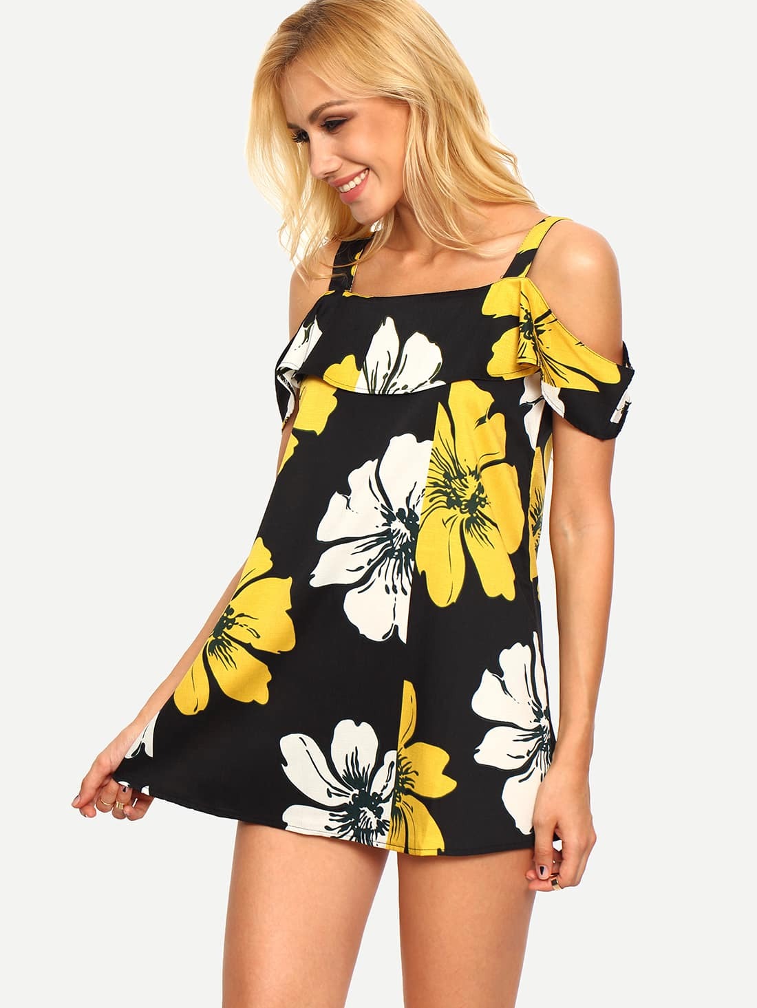 cold shoulder dress shein