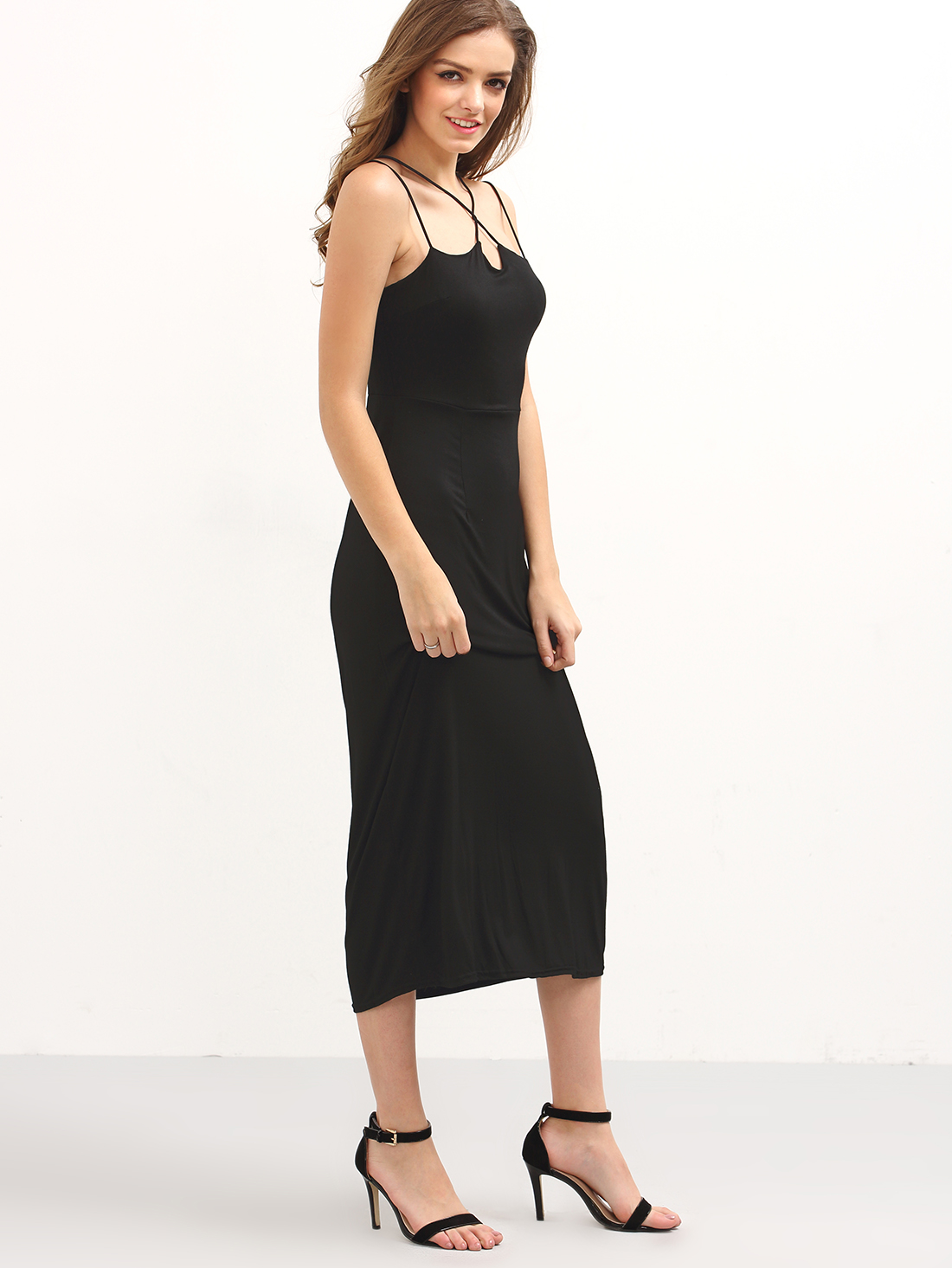 long strappy black dress