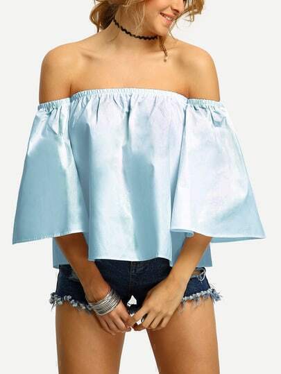 Off-The-Shoulder Bell Sleeve Swing Blouse