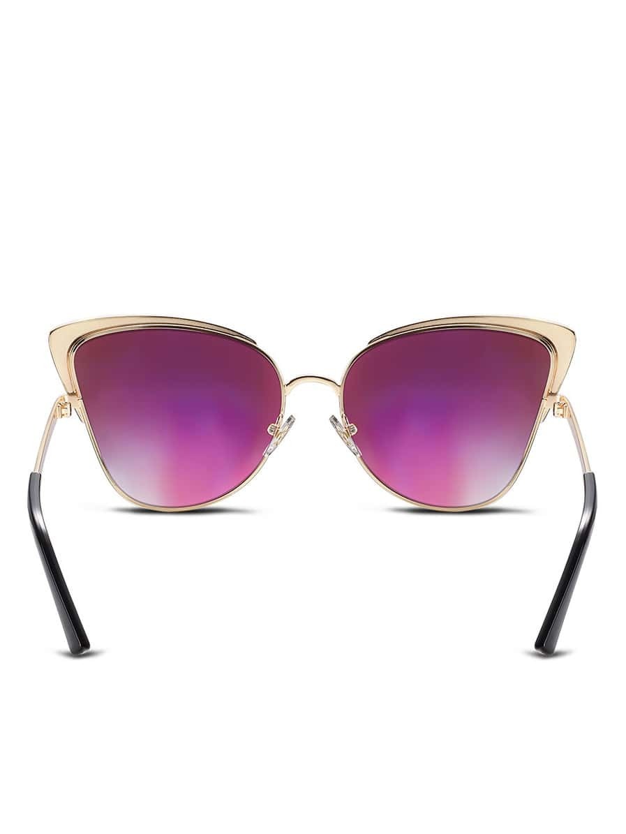 Gold Frame Ombre Sunglasses SheIn(Sheinside)
