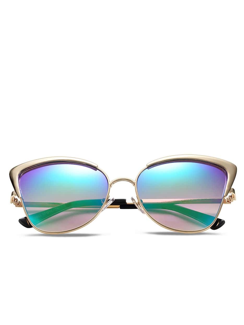 Gold Frame Ombre Sunglasses SheIn(Sheinside)