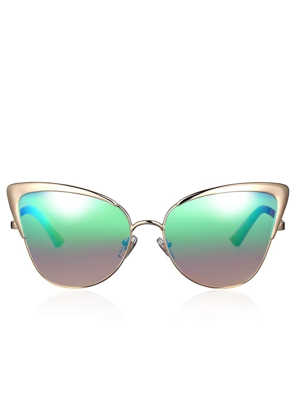 Gold Frame Ombre Sunglasses SheIn(Sheinside)