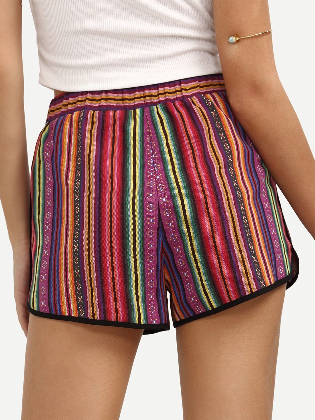 Multicolor Print Casual Shorts SheIn(Sheinside)