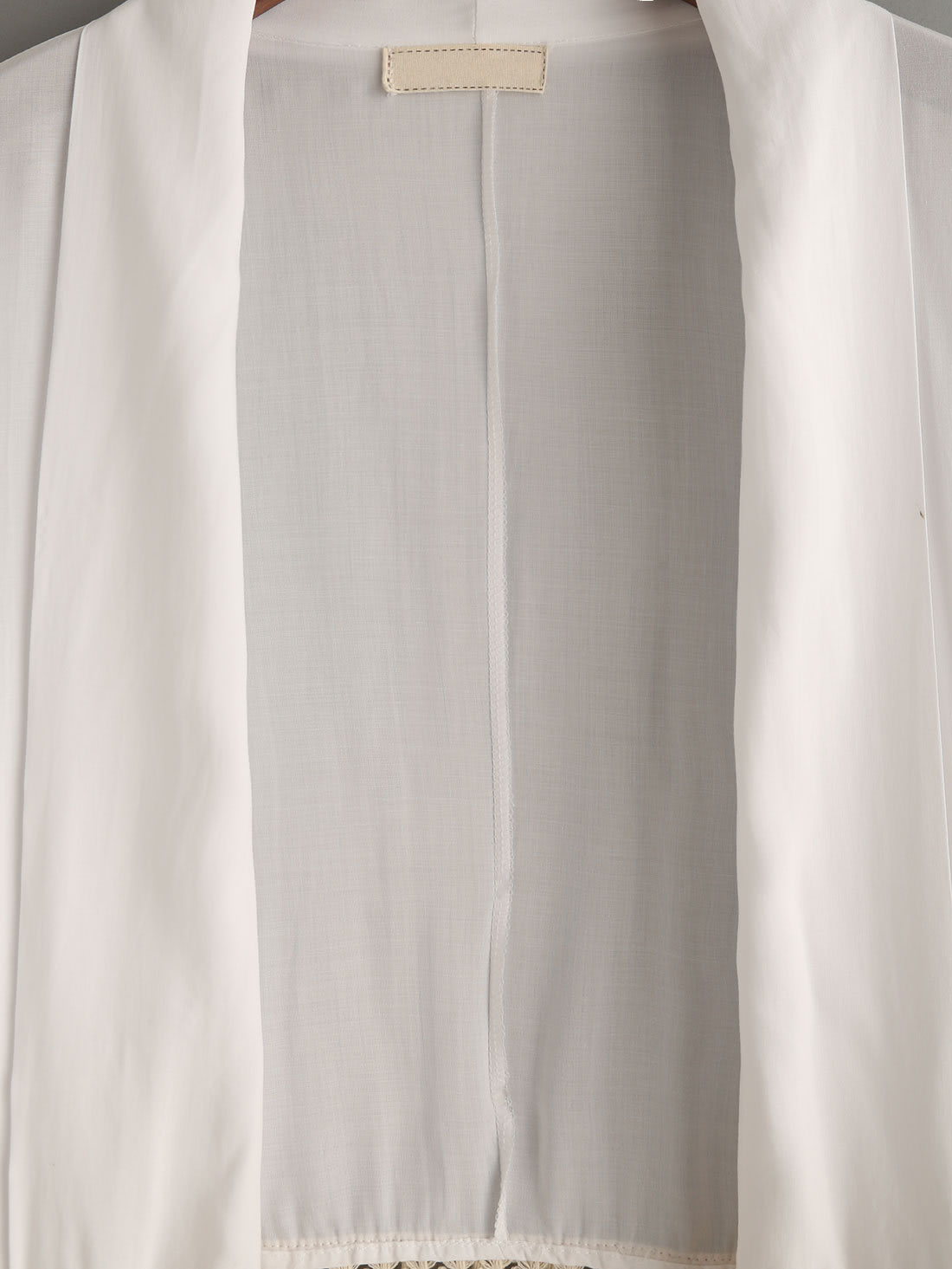 White Tassel Trimmed Kimono SheIn(Sheinside)