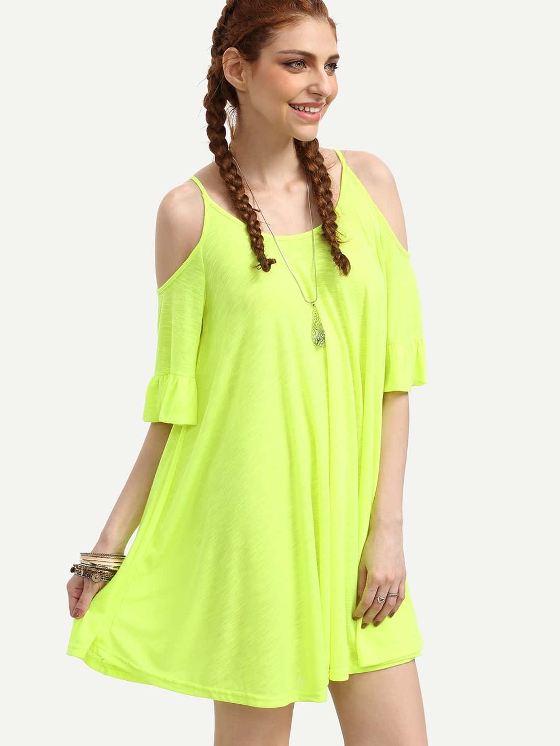 cold shoulder dress shein