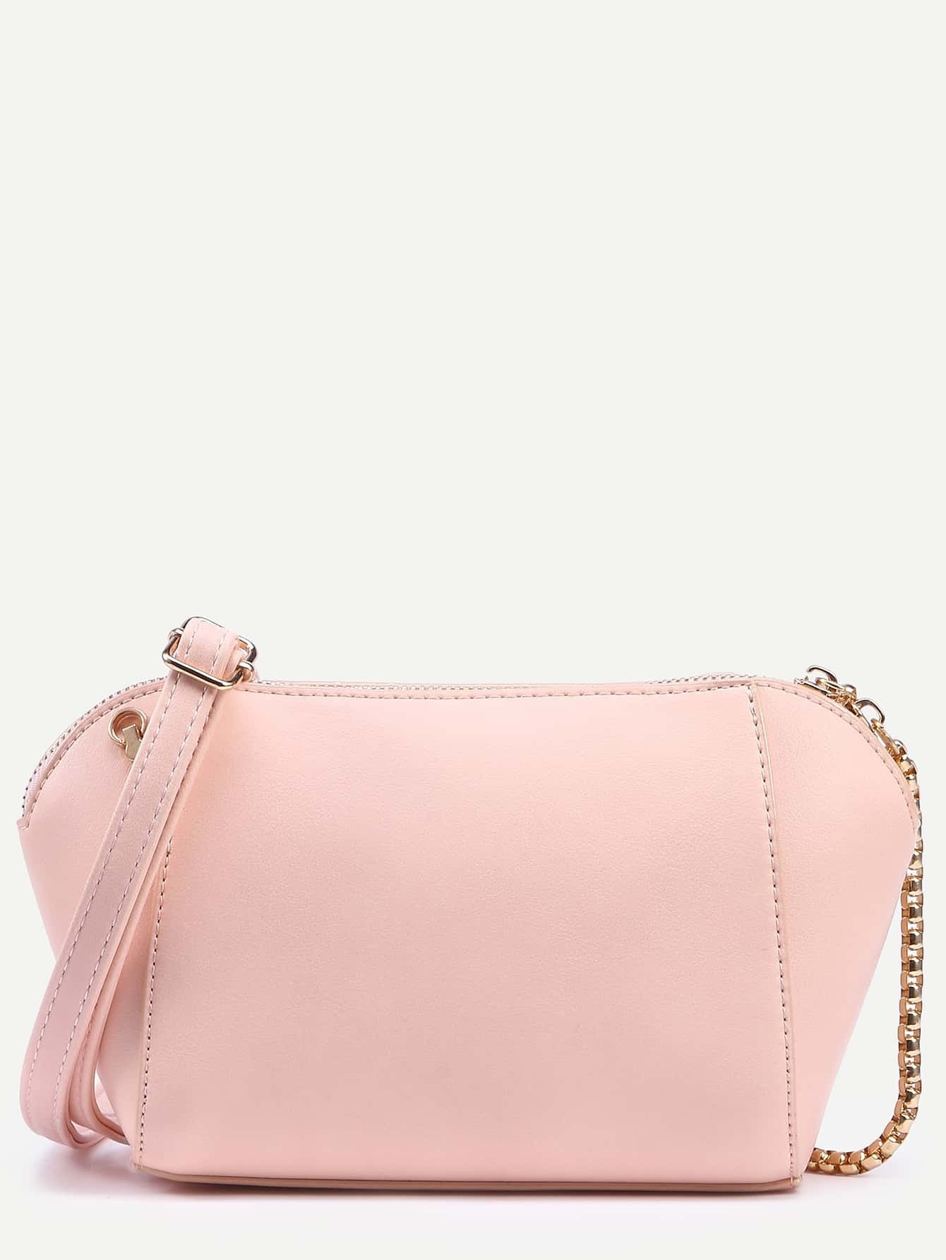 Pink Zip Top Structured Crossbody Bag SheIn(Sheinside)