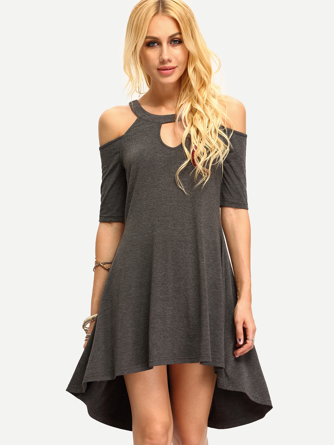 cold shoulder dress shein