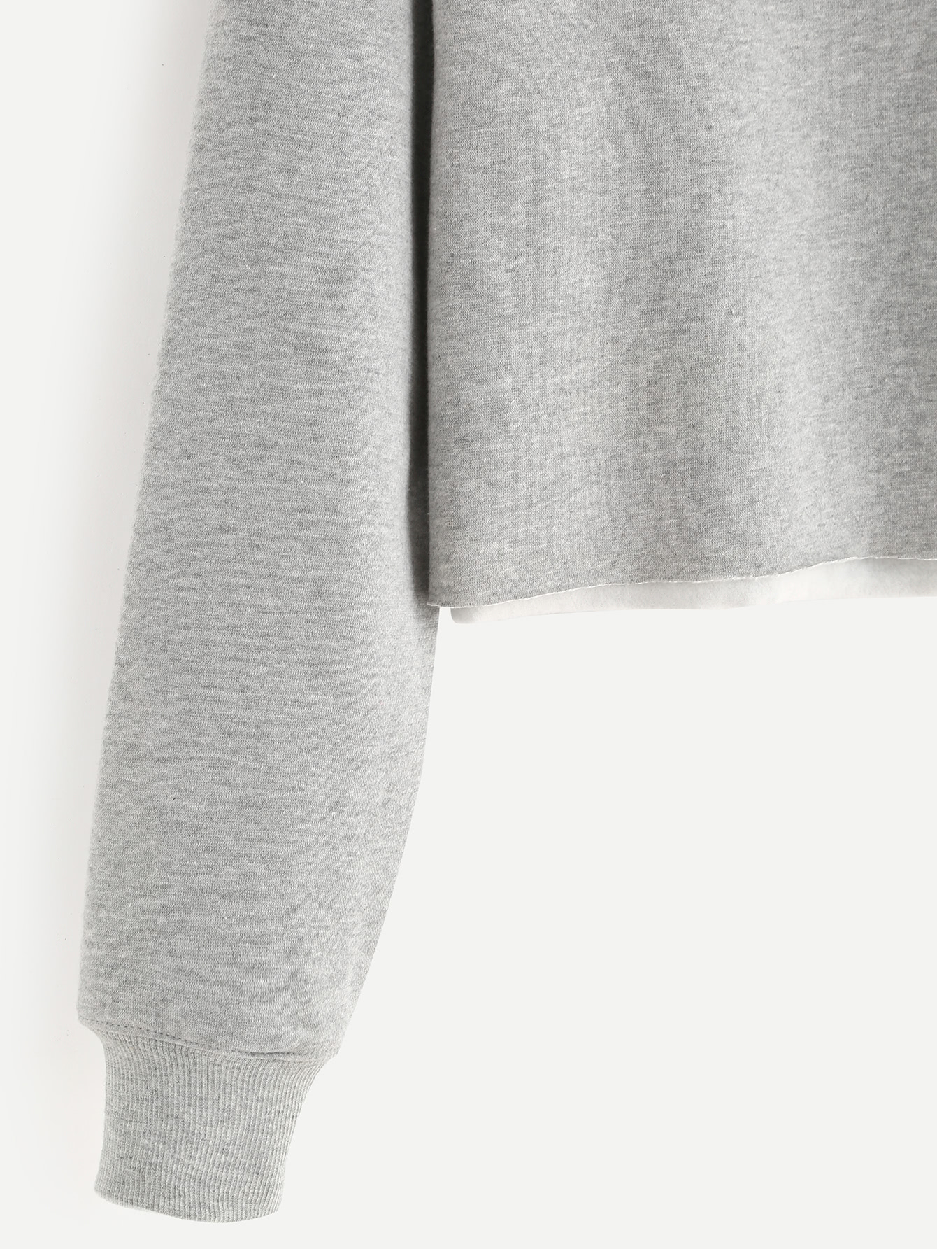 Grey Rainbow Embroidered Crop Sweatshirt SheIn(Sheinside)