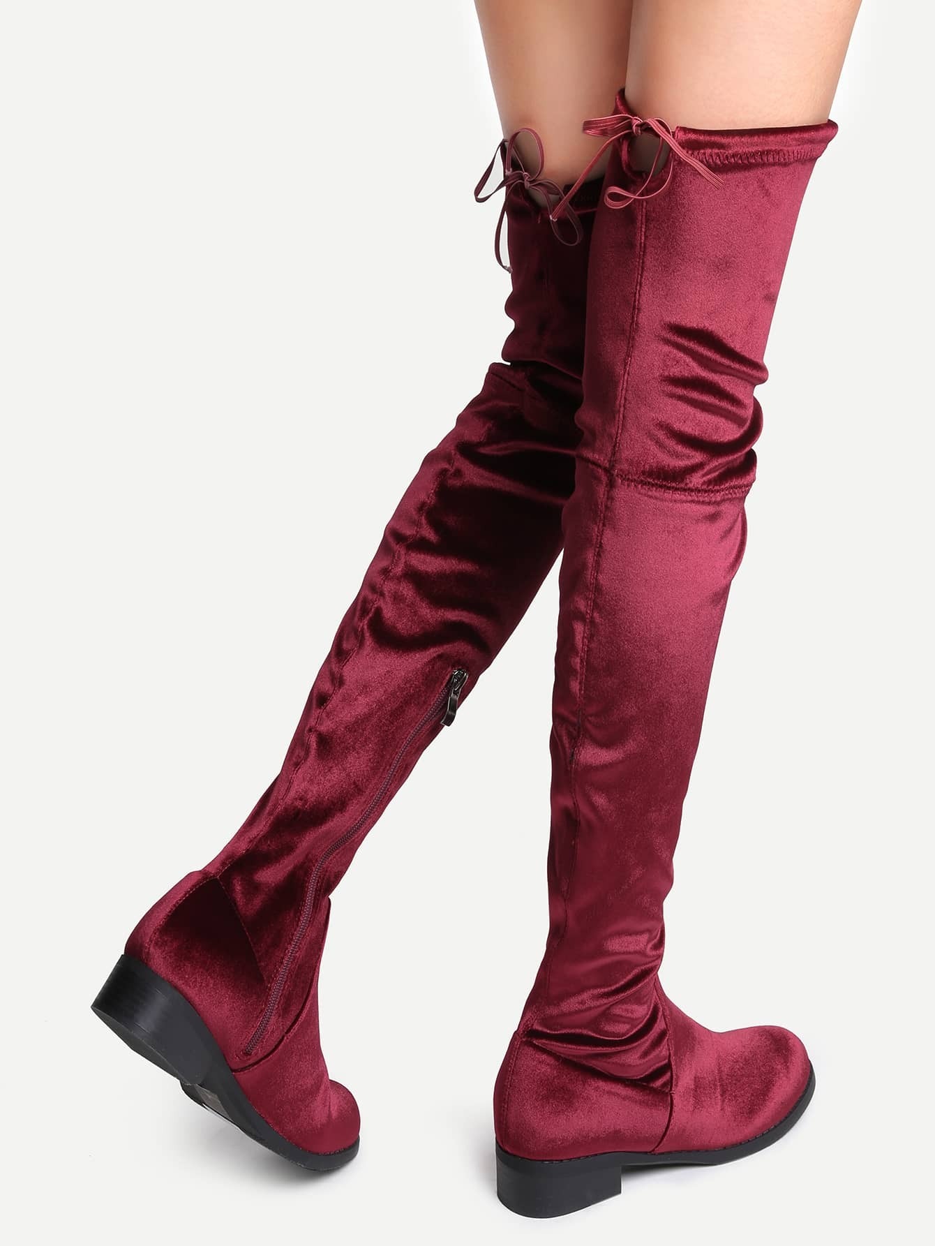 burgundy the knee boots burgundy faux suede the knee boots shein sheinside burgundy the knee boots burgundy faux suede the knee boots shein sheinside