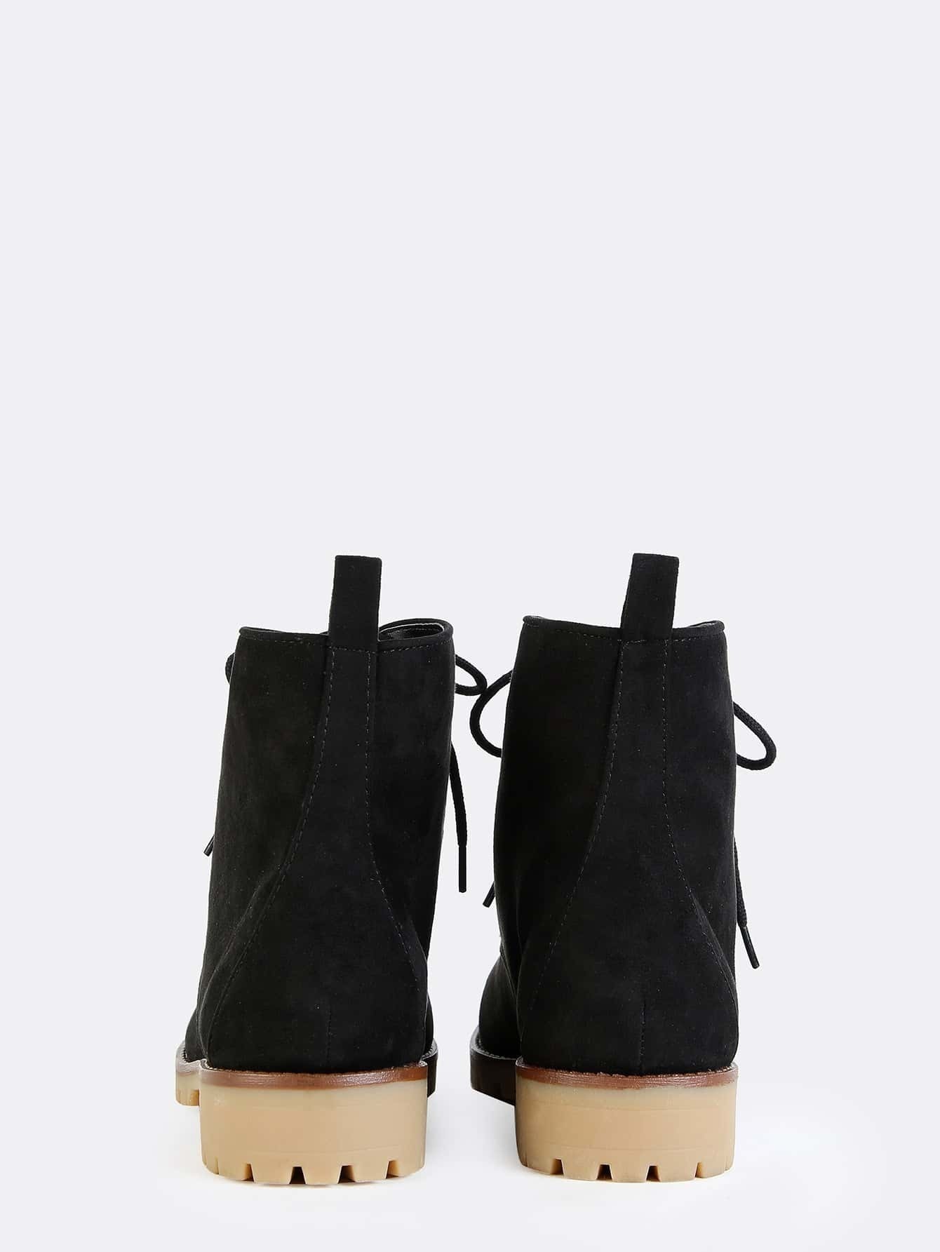 Suede High Top Ankle Booties BLACK SheIn(Sheinside)