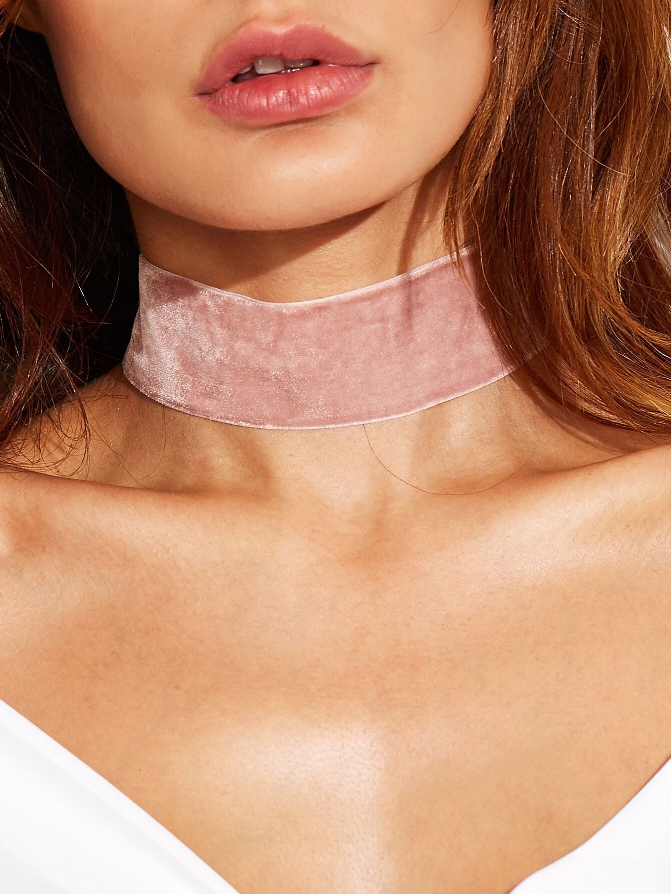 Pink velvet choker Clearance