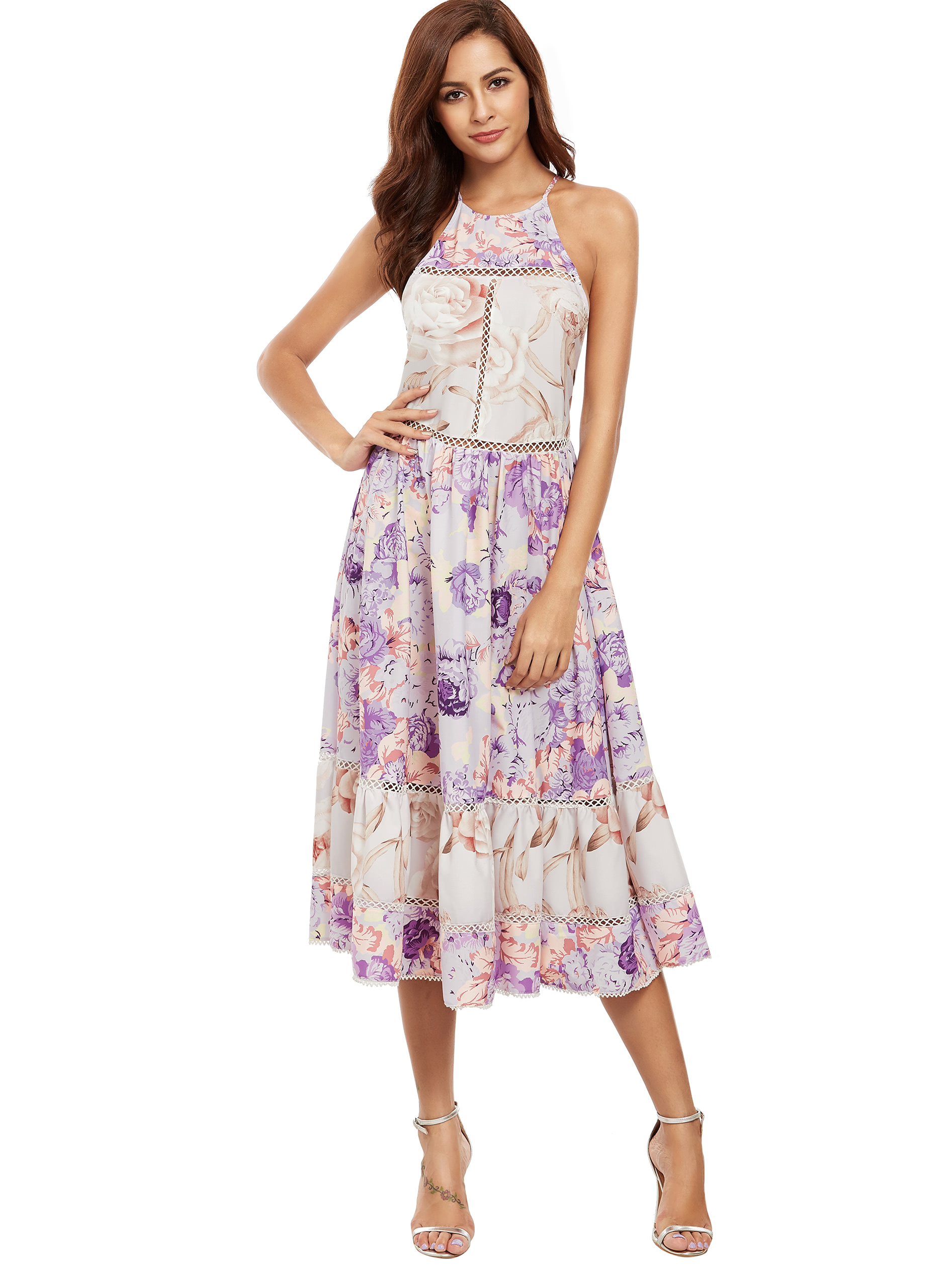 lipsy tigerlily print fit and flare midi dress