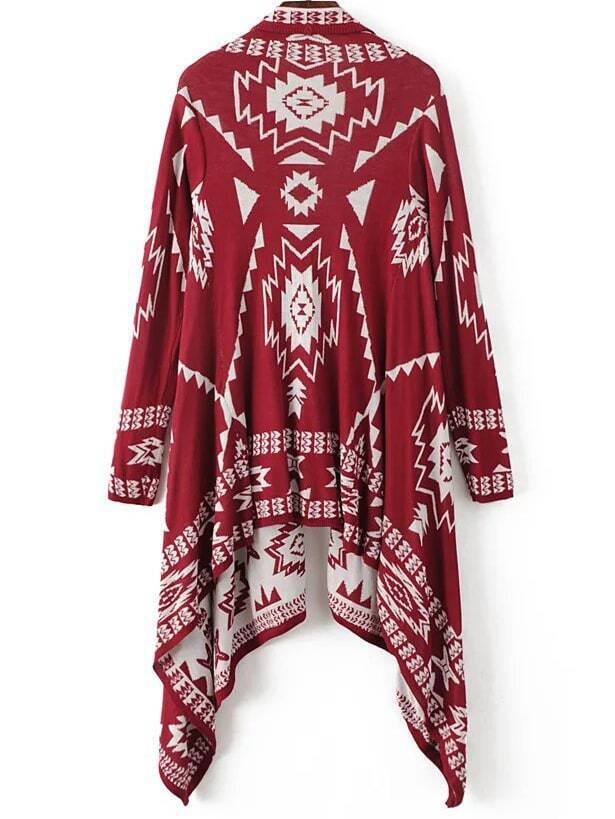 asymmetrical red sweater