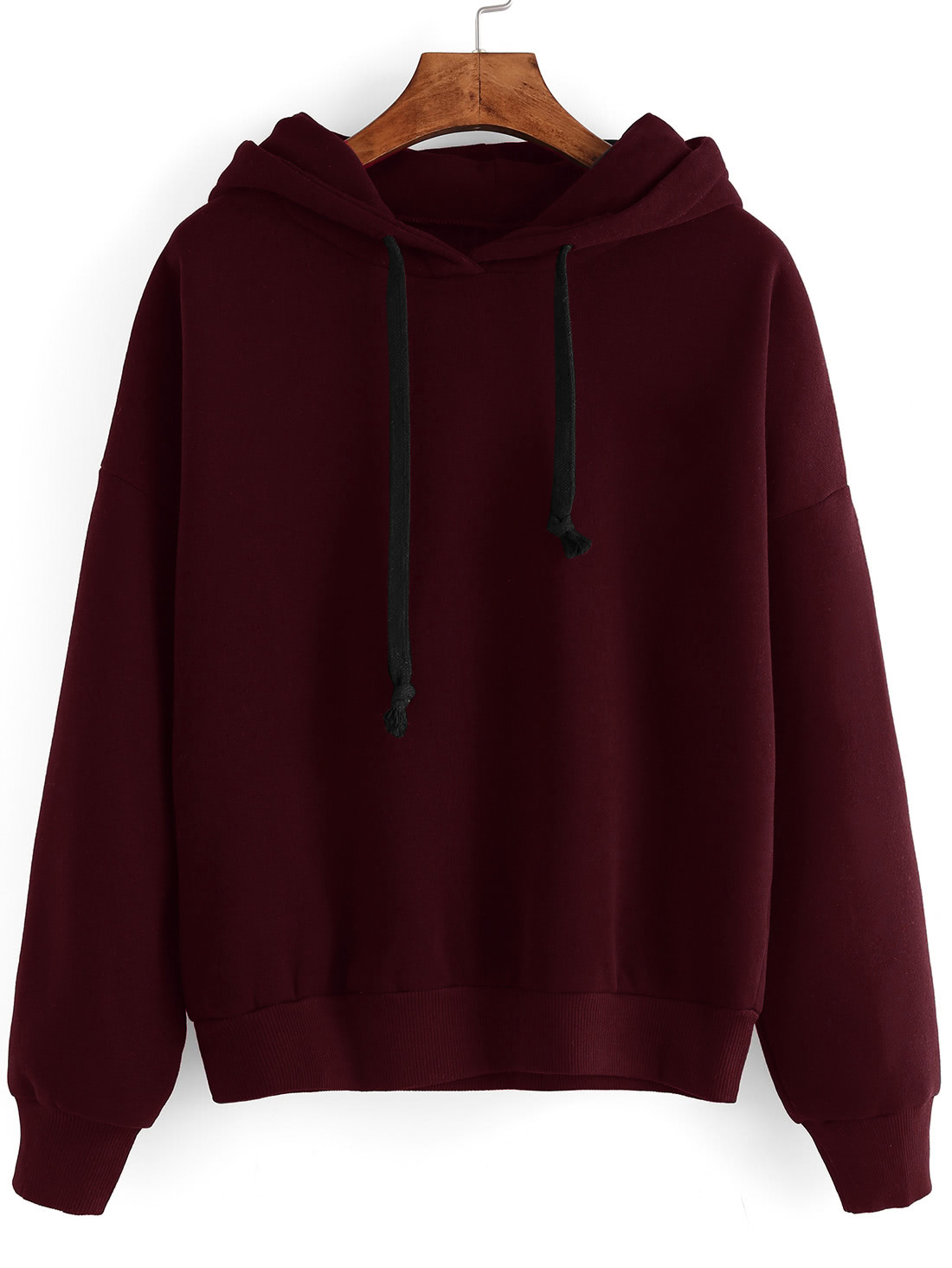 Contrast Drawstring Drop Shoulder Hooded Sweatshirt SheIn(Sheinside)