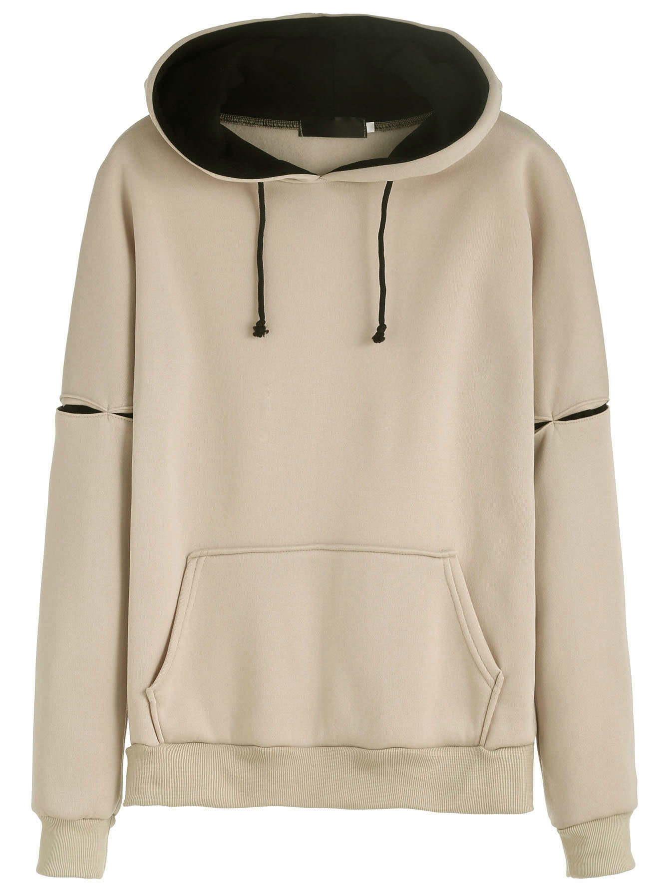 cut out hooded sweatshirt with pocket shein sheinside cut out hooded sweatshirt with pocket shein sheinside