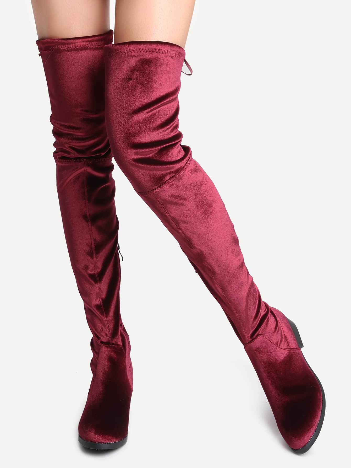burgundy the knee boots burgundy faux suede the knee boots shein sheinside burgundy the knee boots burgundy faux suede the knee boots shein sheinside
