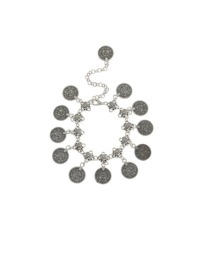 Фото #1: Antique Silver Coin Tassel Anklet 1PC