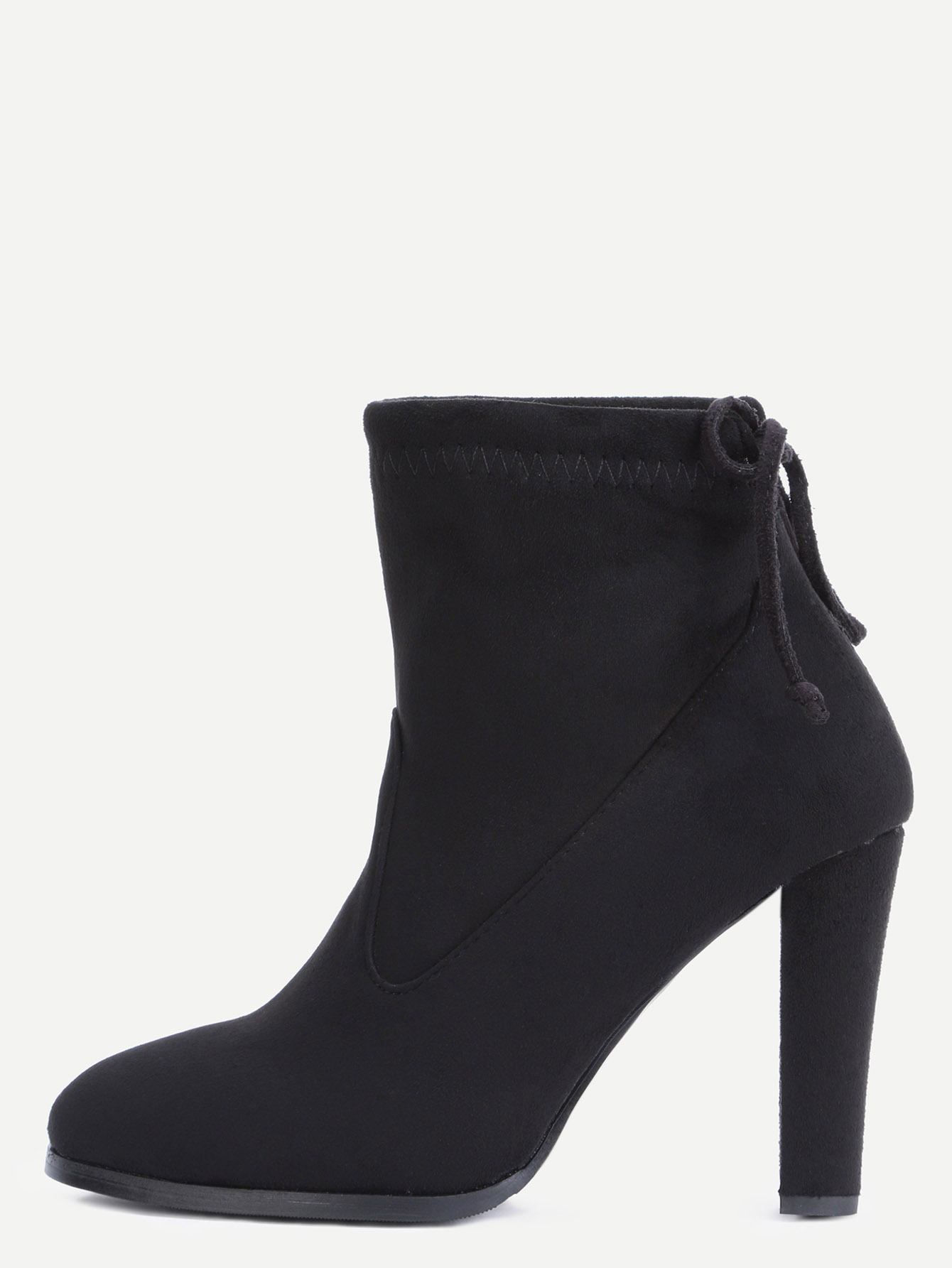 Botines de tacón de antelina negro Spanish SheIn(Sheinside)