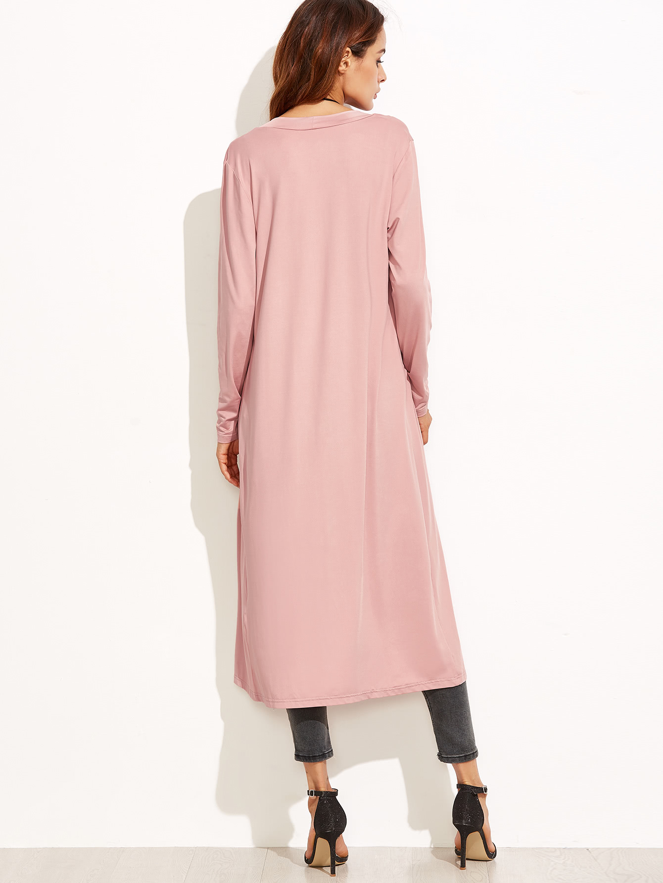 rose pink duster coat
