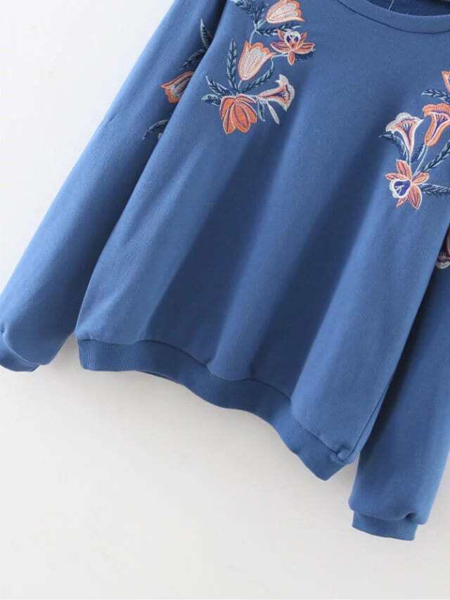 zyia blue floral sweatshirt