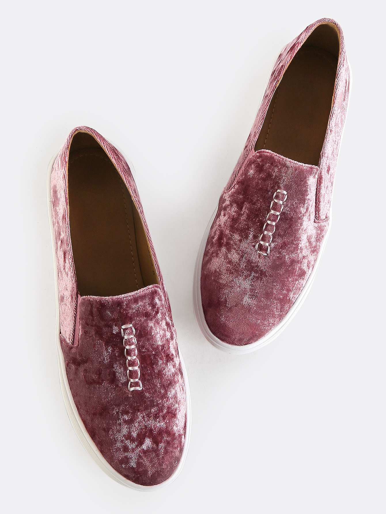 mauve slip on sneakers