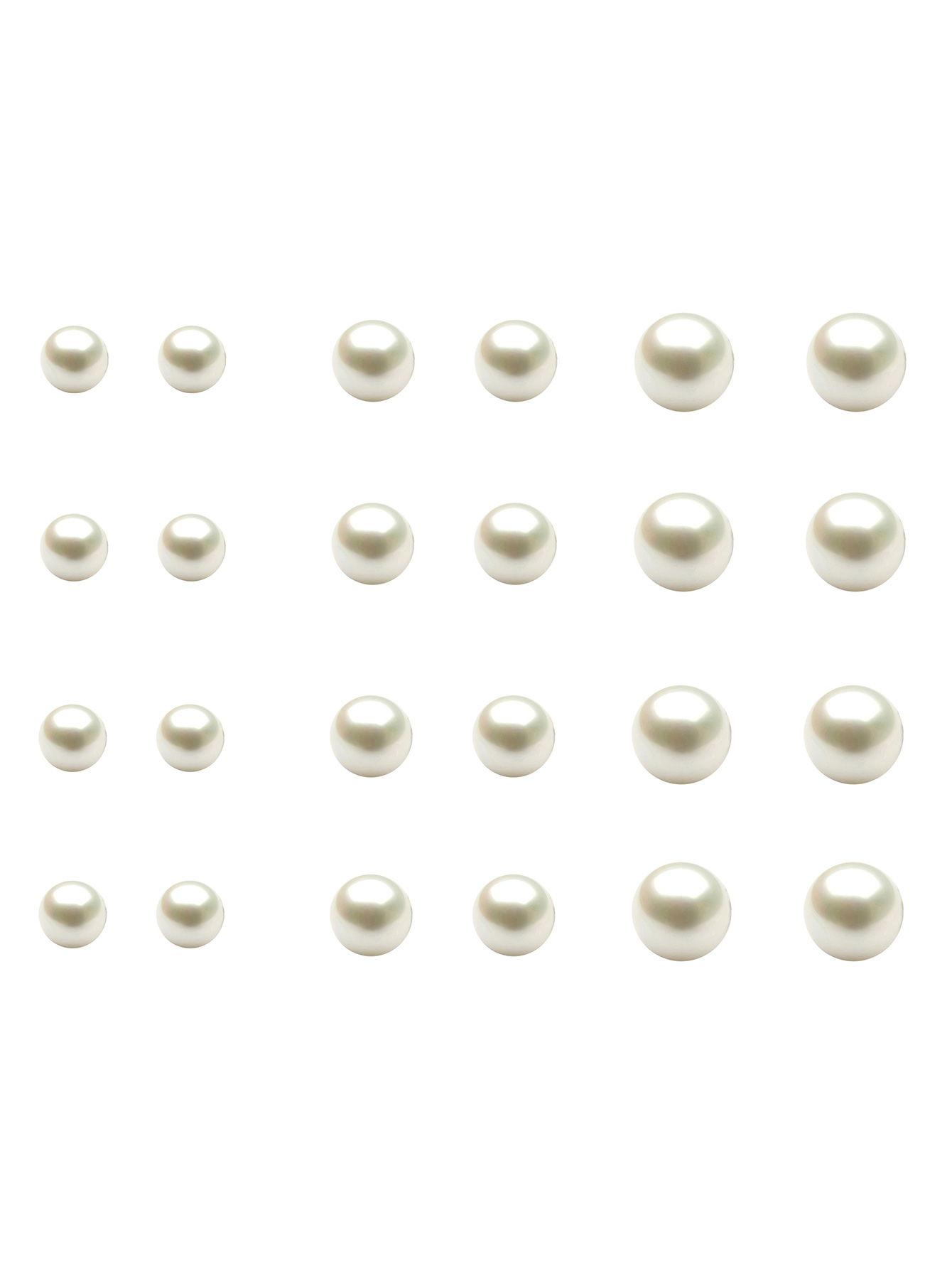 Фото #1: White Faux Pearl Stud Earrings Set