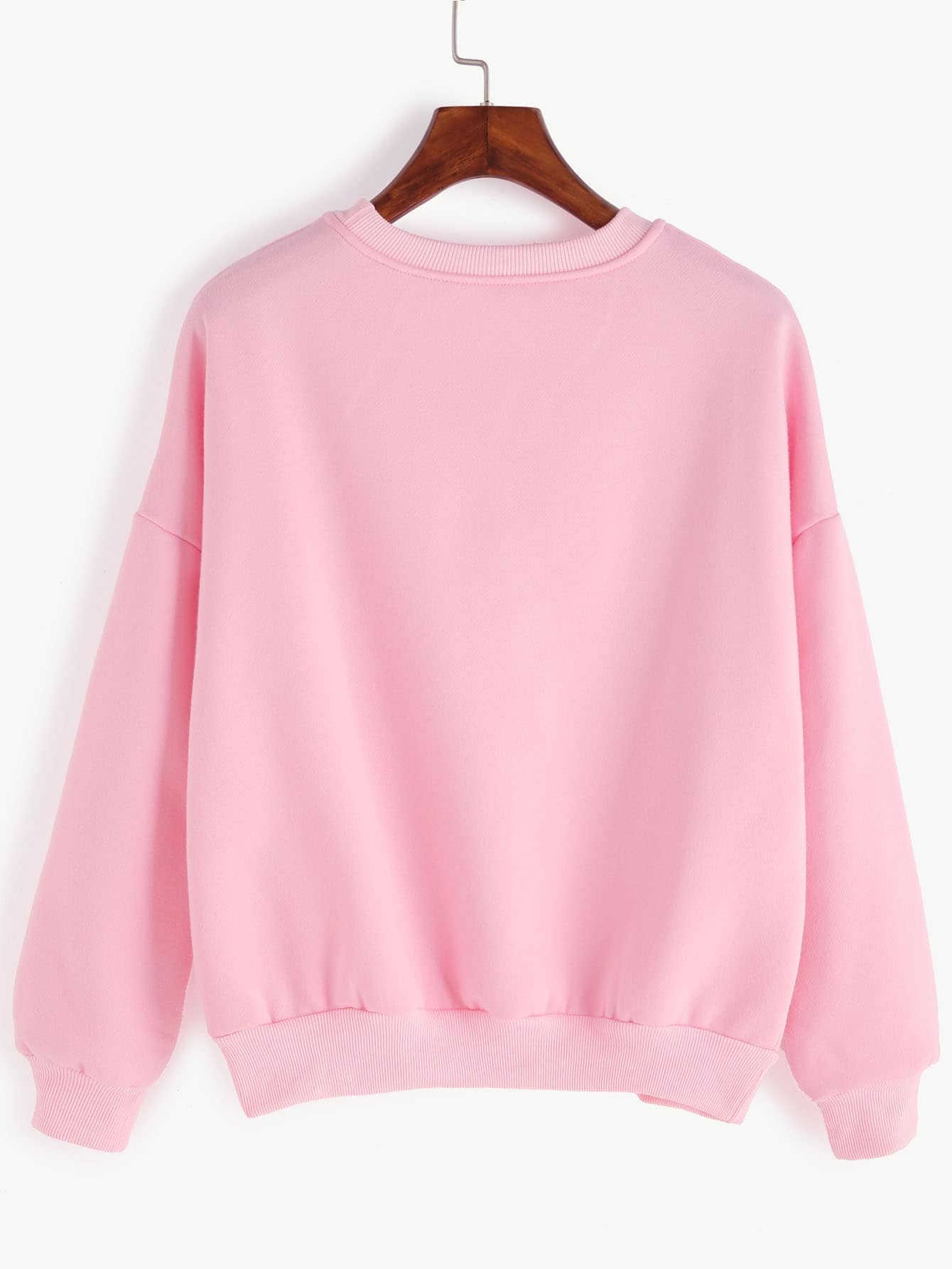 Love Gesture Print Drop Shoulder Sweatshirt SheIn(Sheinside)