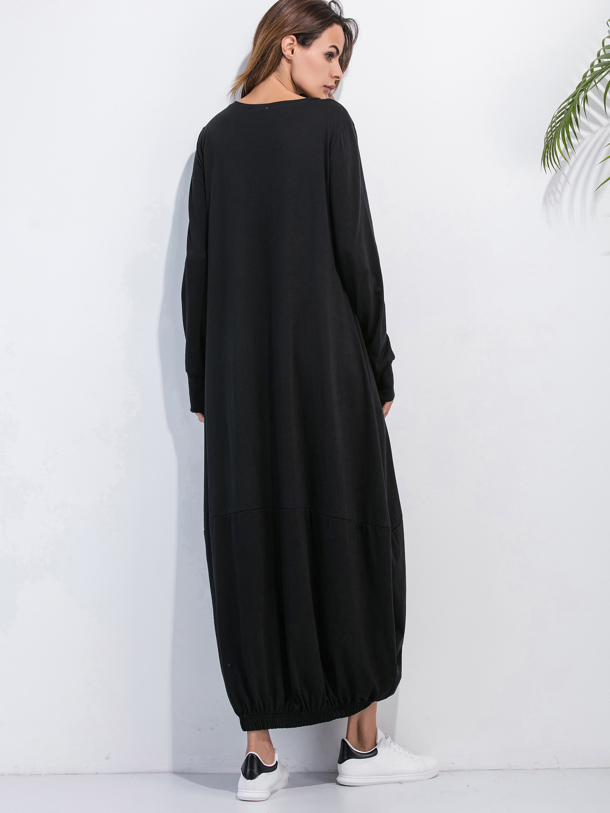 Elastic Hem Shift Dress SheIn(Sheinside)