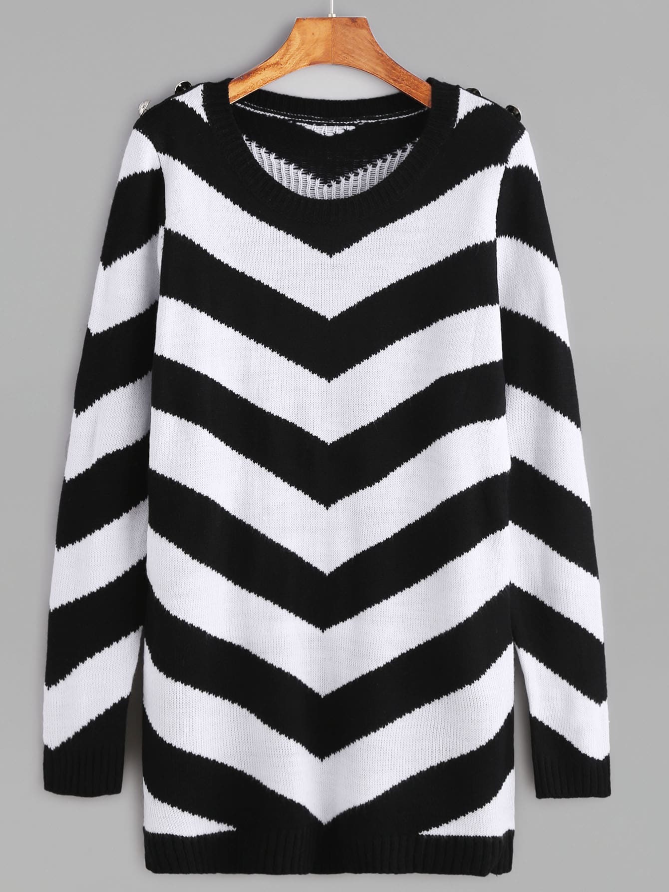 black and white chevron sweater