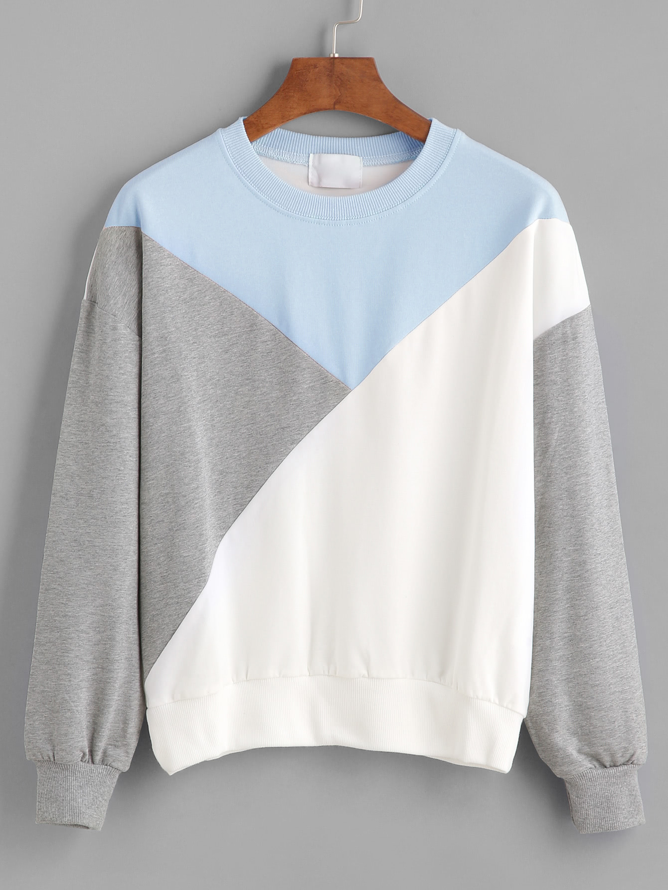 Color Block Drop Shoulder Sweatshirt SheIn(Sheinside)