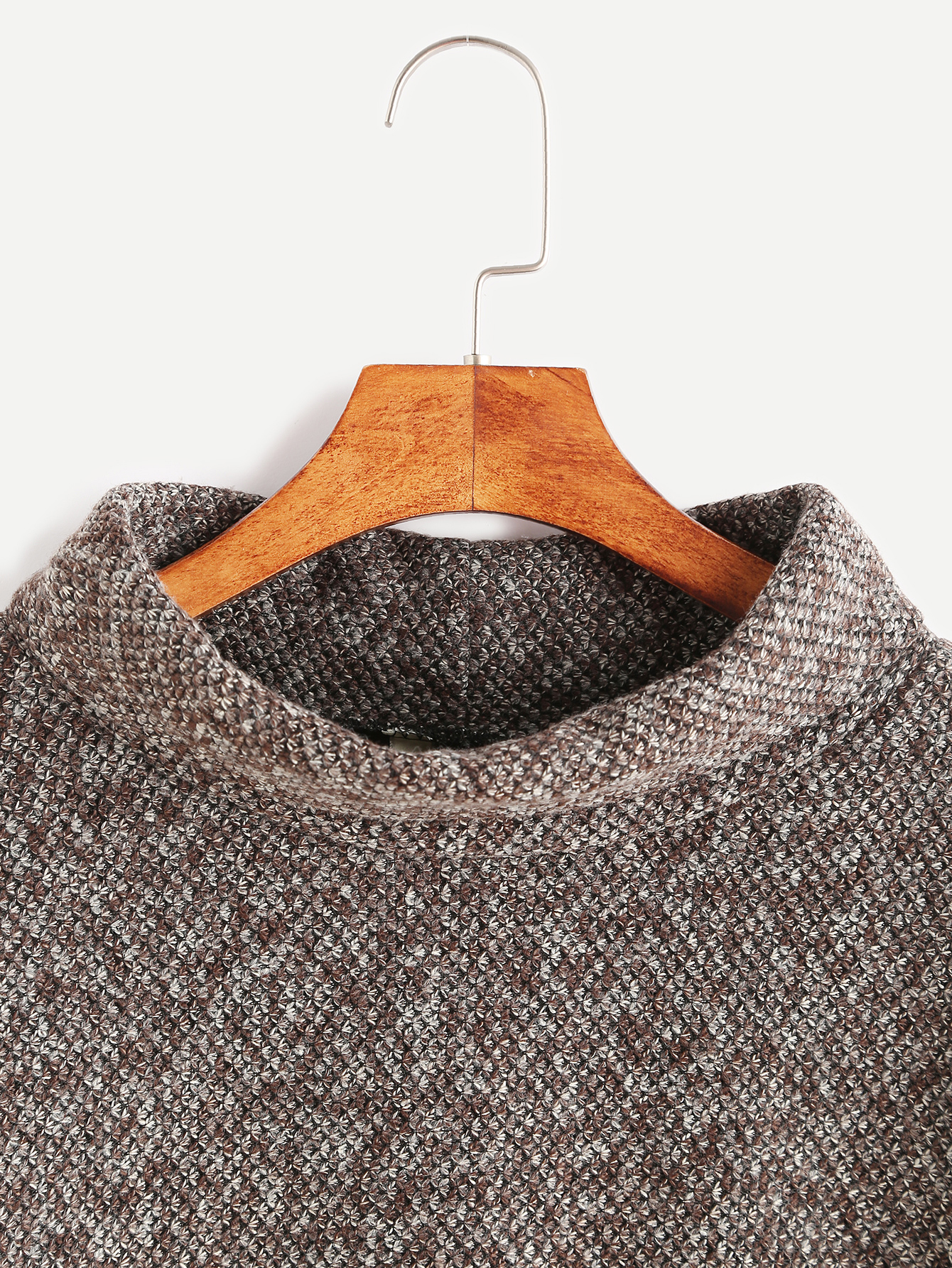 Turtleneck Dip Hem Pockets Sweatshirt SheIn(Sheinside)