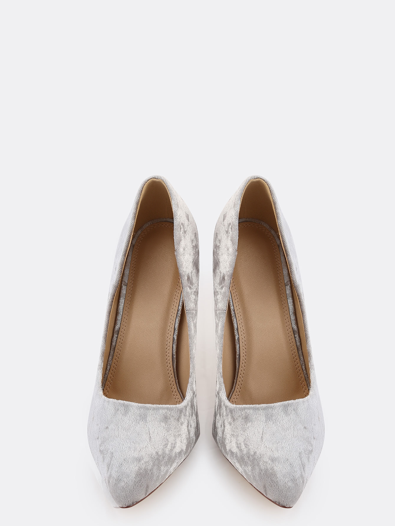 gray velvet pumps