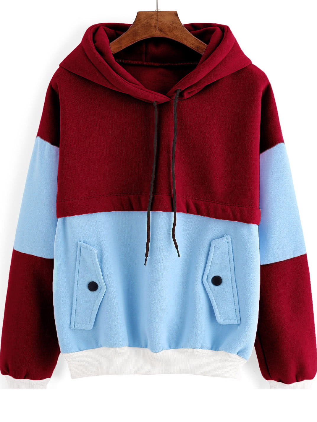 Color Block Hooded Sweatshirt SheIn(Sheinside)