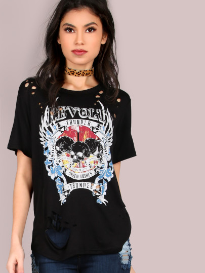 skull shirt shein