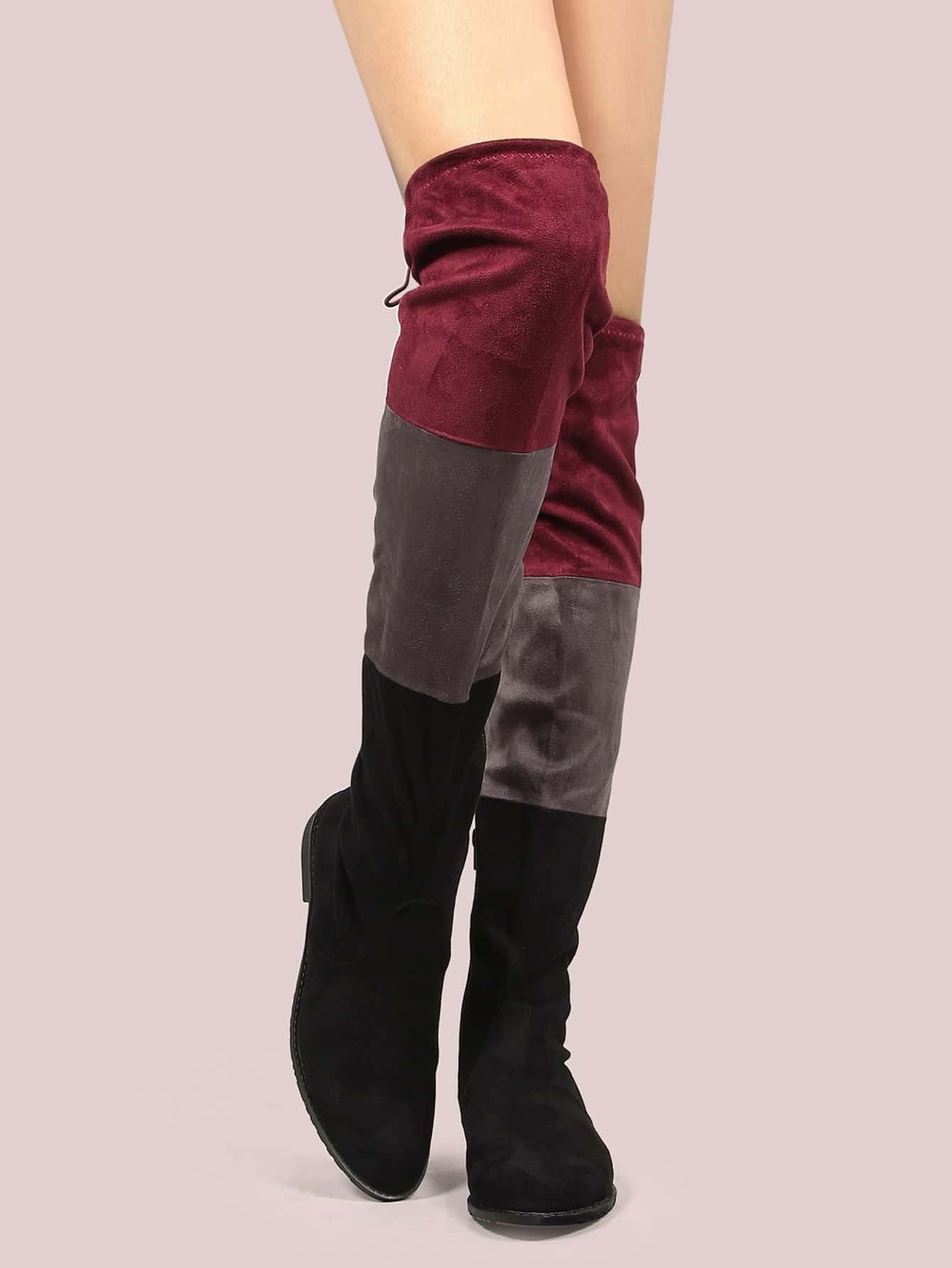 suede flat boots ladies