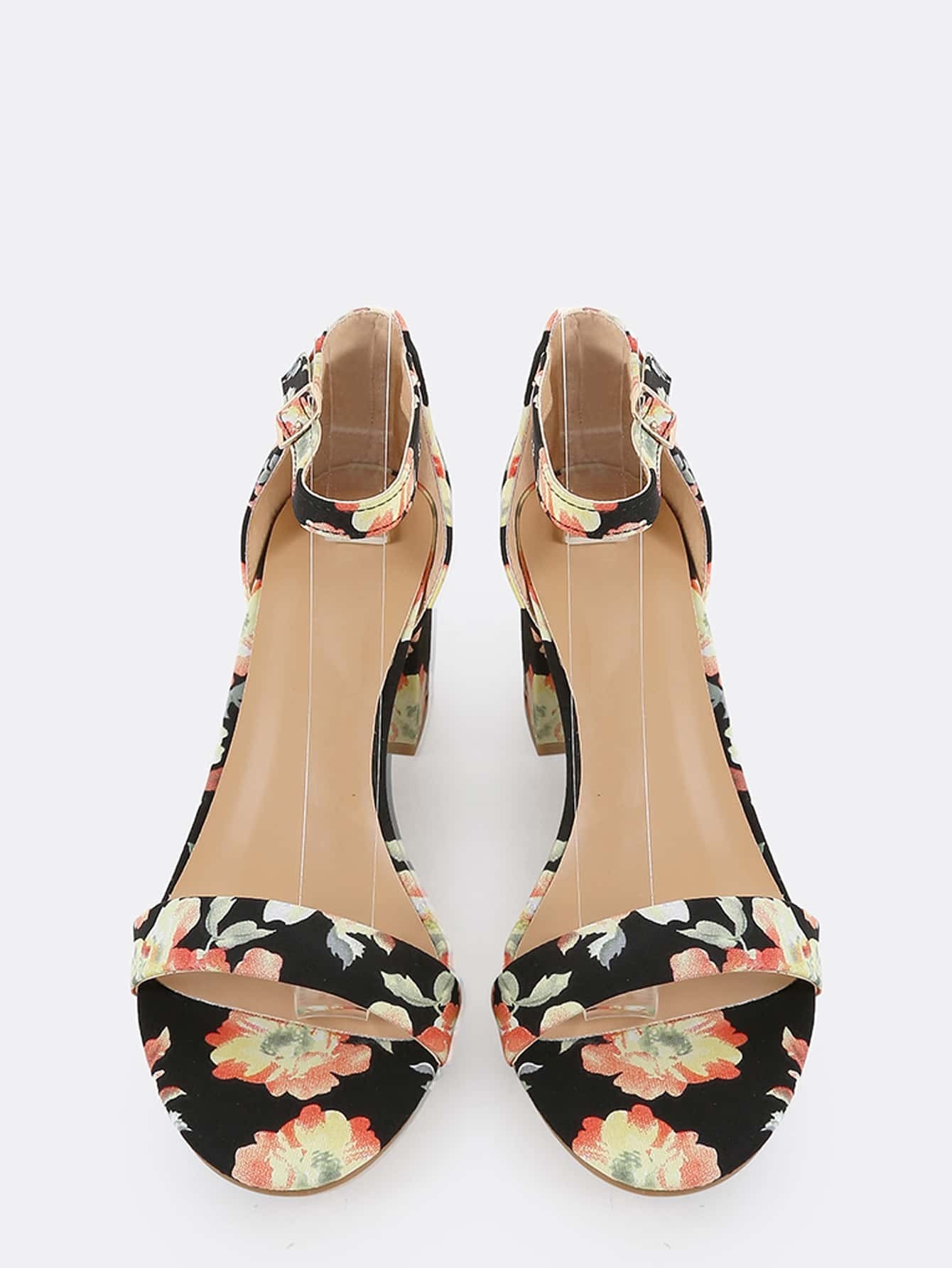 floral block heels