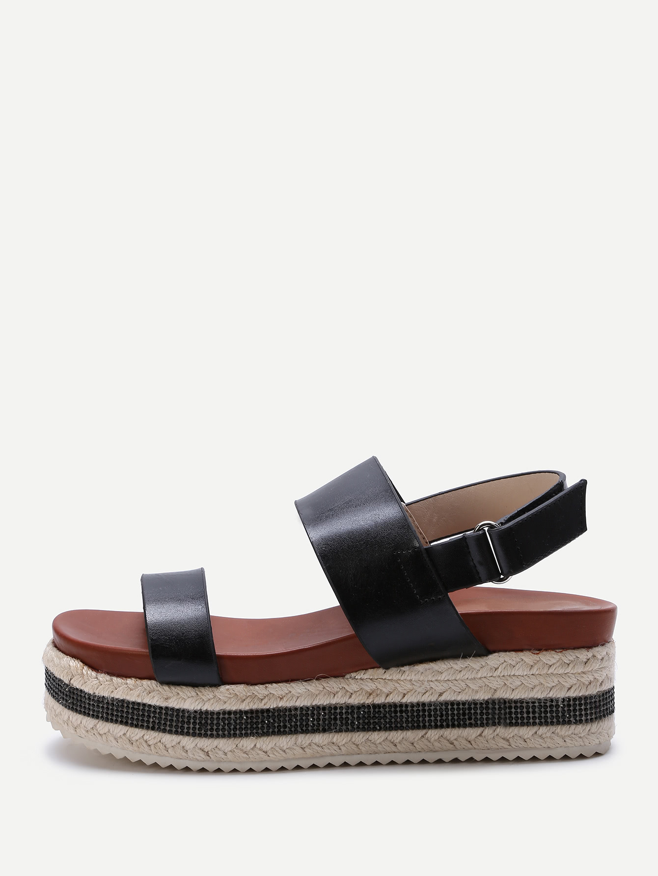 Фото #1: Sparkle Strappy Espadrille Flatform Sandals