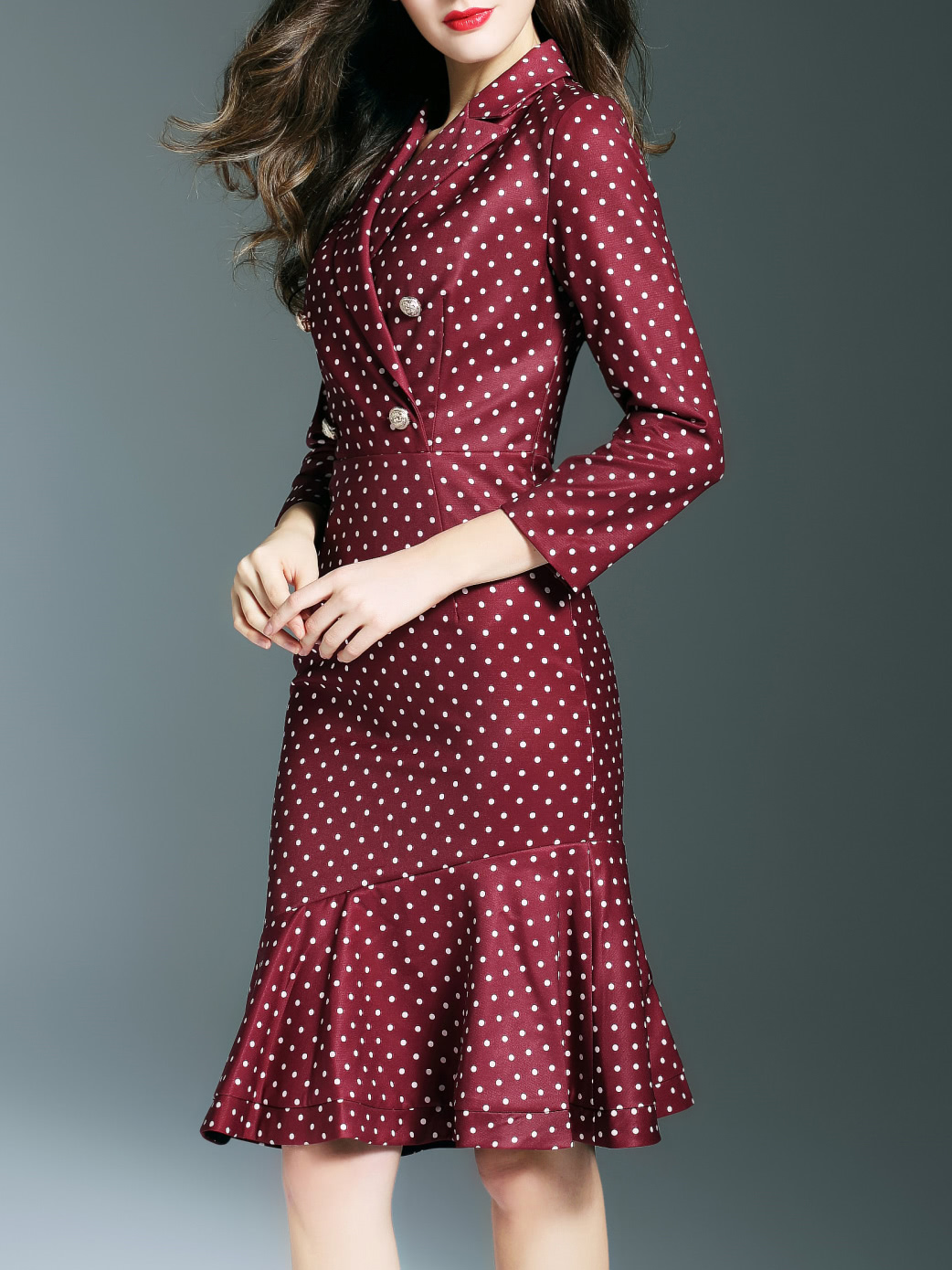 Polka dot fishtail dress images Polka dot fishtail dress images