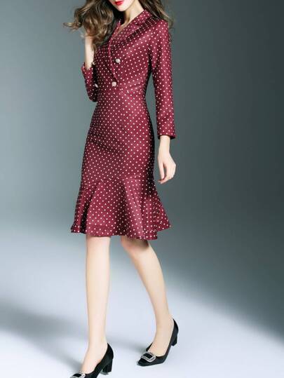 Polka dot fishtail dress images Polka dot fishtail dress images