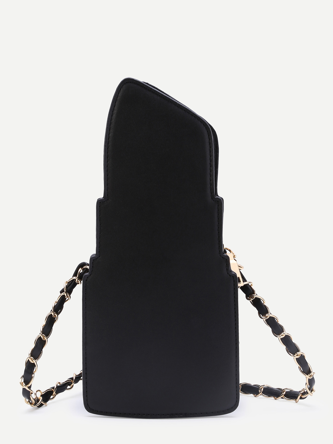 Pink Lipstick Shape PU Chain Bag SheIn(Sheinside)