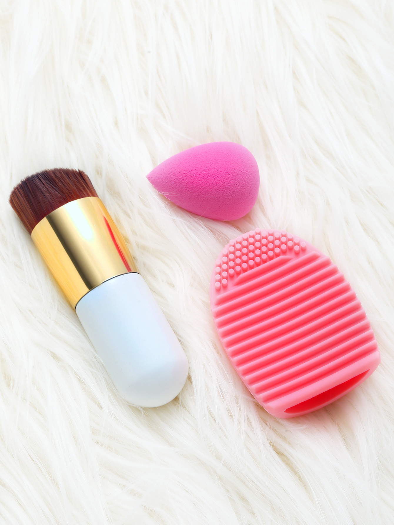 Makeup Brush Cleansing Brush Powder Puff Set SheIn(Sheinside)