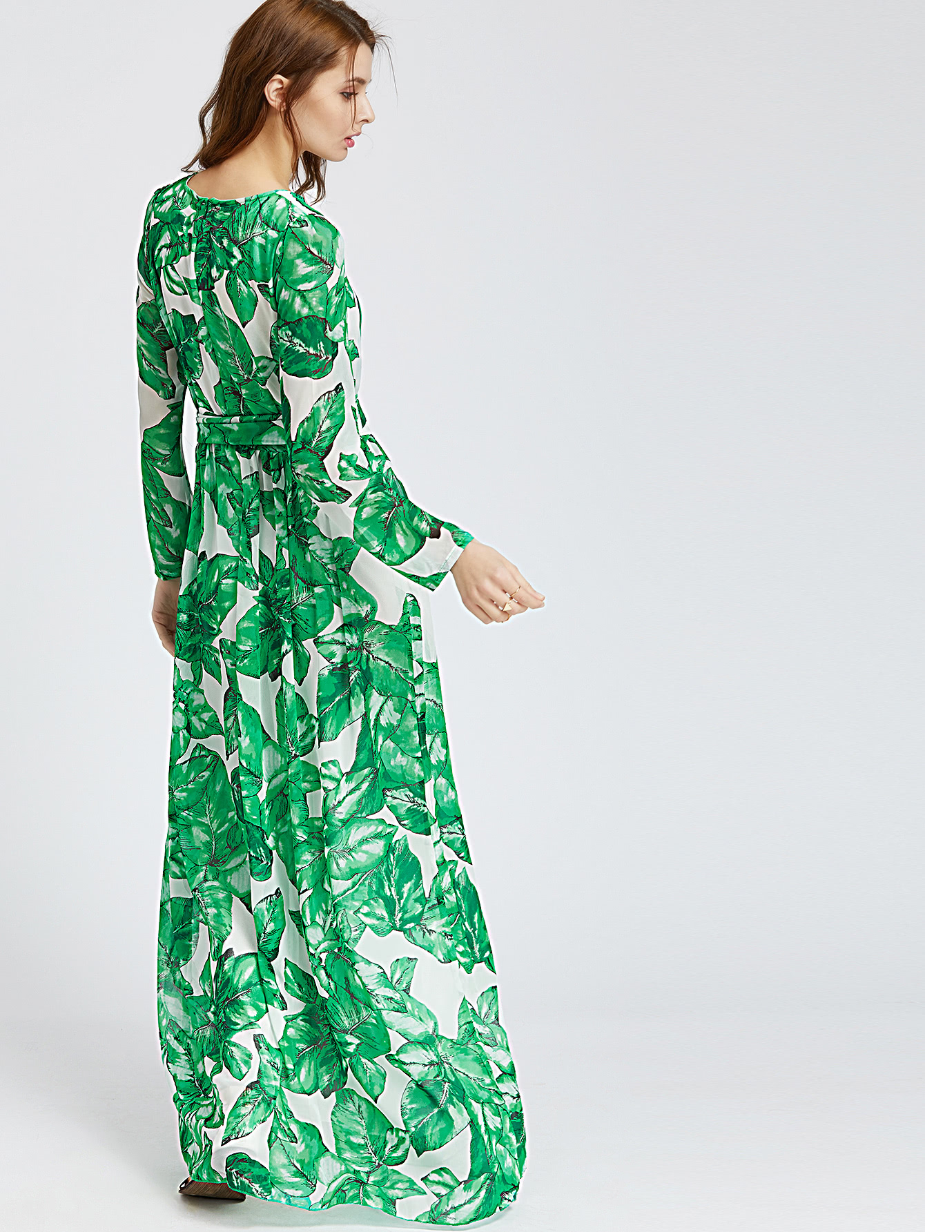 palm leaf print maxi dress shein sheinside palm leaf print maxi dress shein sheinside