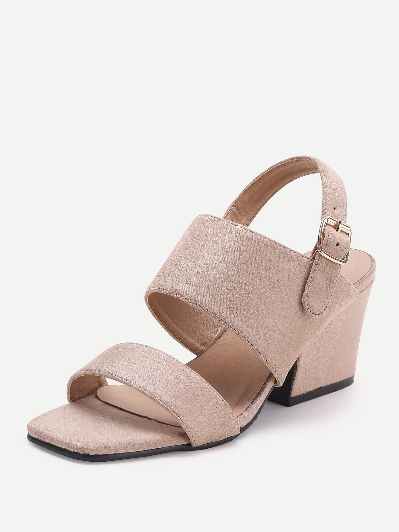 stylish sequin open toe chunky heeled sandals