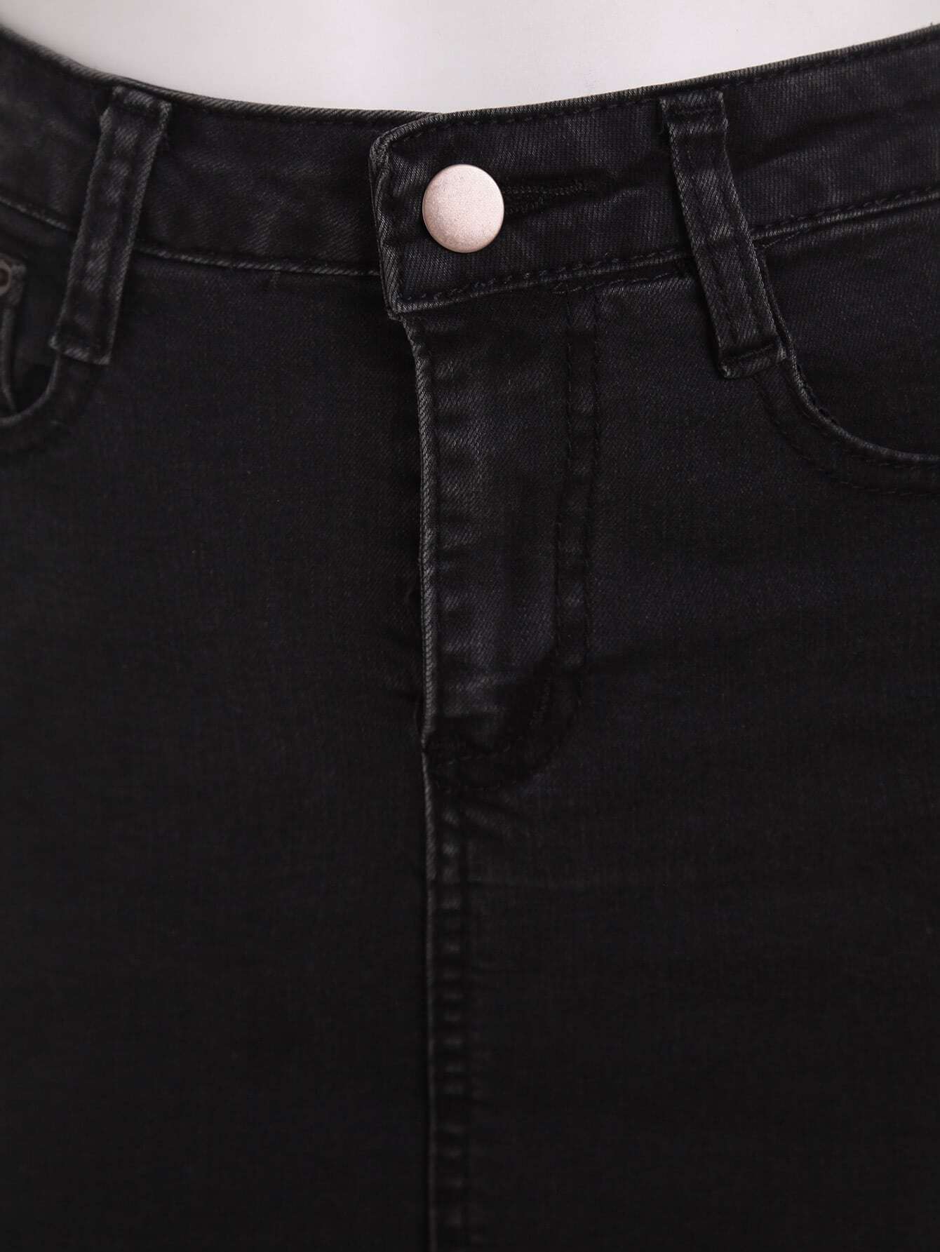 button pocket hem denim skirt shein sheinside button pocket hem denim skirt shein sheinside