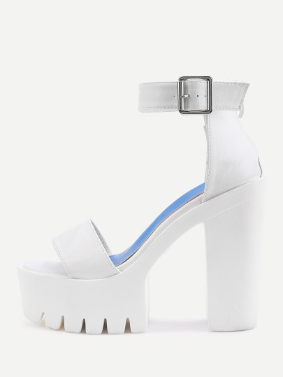 white platform sandals shein