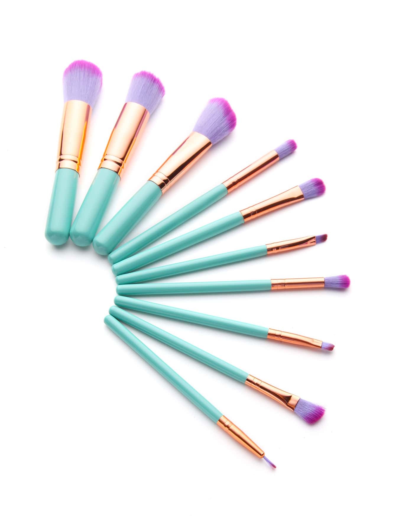 10PCS Green Professional Makeup Brush Set SheIn(Sheinside)