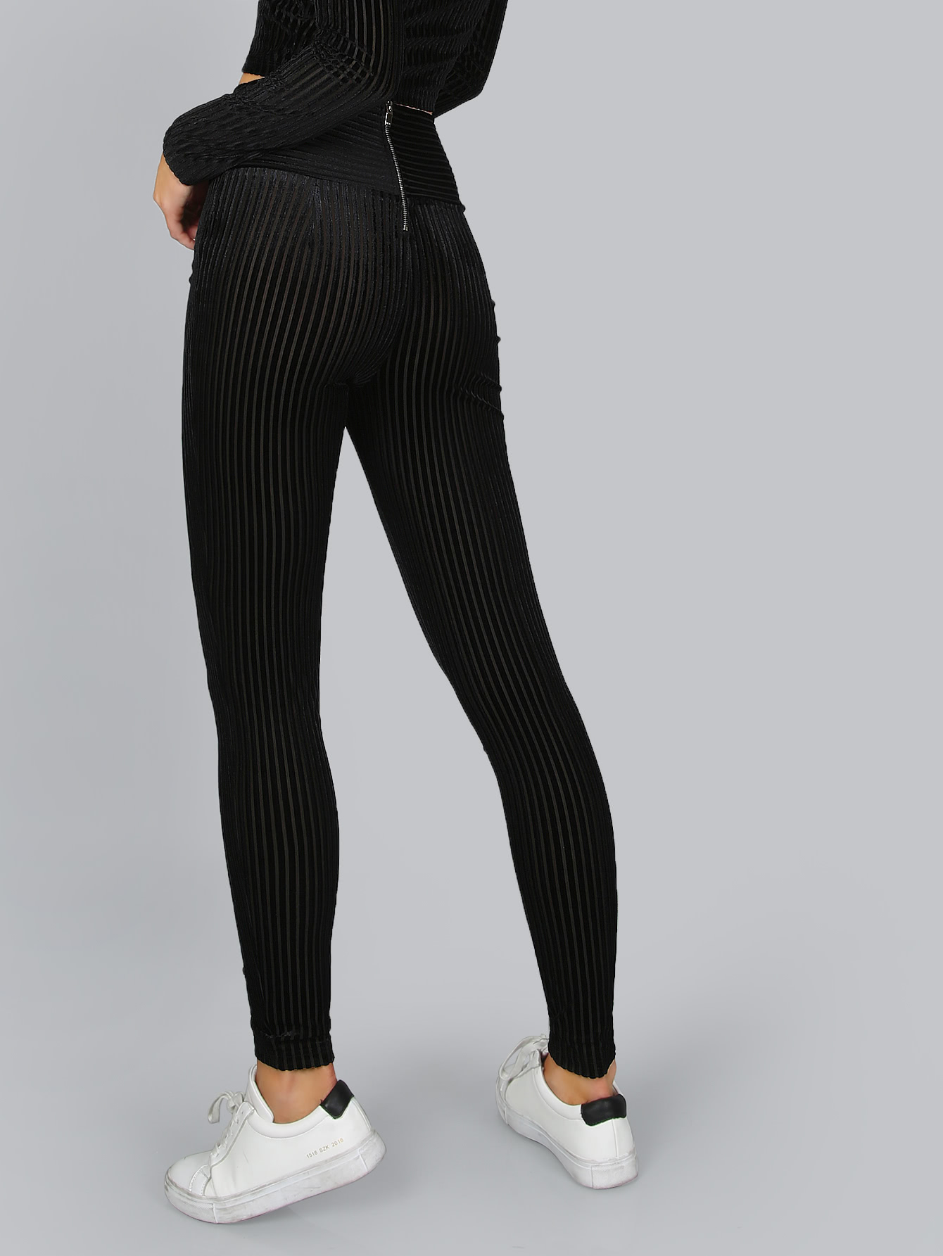 Zip Back Skinny Pants SheIn(Sheinside)